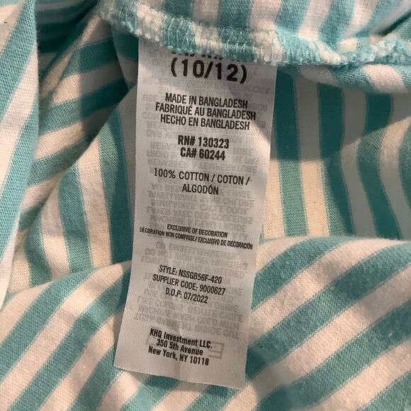 Nautica Blue White Striped Polo Shirt Medium 10/12 - Picture 6 of 7